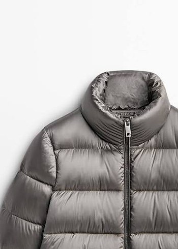 xs Beden gri Renk Massimo dutti kaz tüyü su geçirmez mont