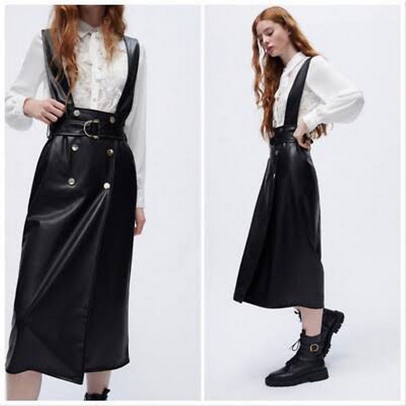 Deri Kemerli Uzun Ofis Elbisesi - Görsel 3