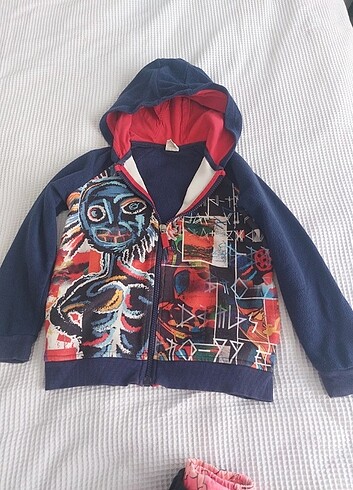 Erkek kız çocuk fermuarlı sweatshirt 