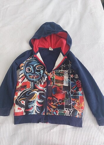 Erkek kız çocuk fermuarlı sweatshirt  - Görsel 4