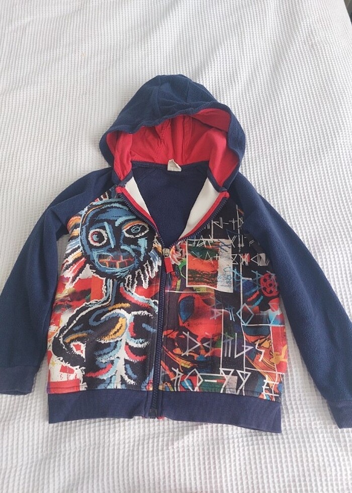 Erkek kız çocuk fermuarlı sweatshirt  - Görsel 4