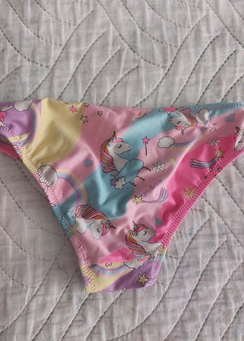 6 Yaş Beden Kız Çocuk Unicorn Desenli Askılı Bikini 6-7yas