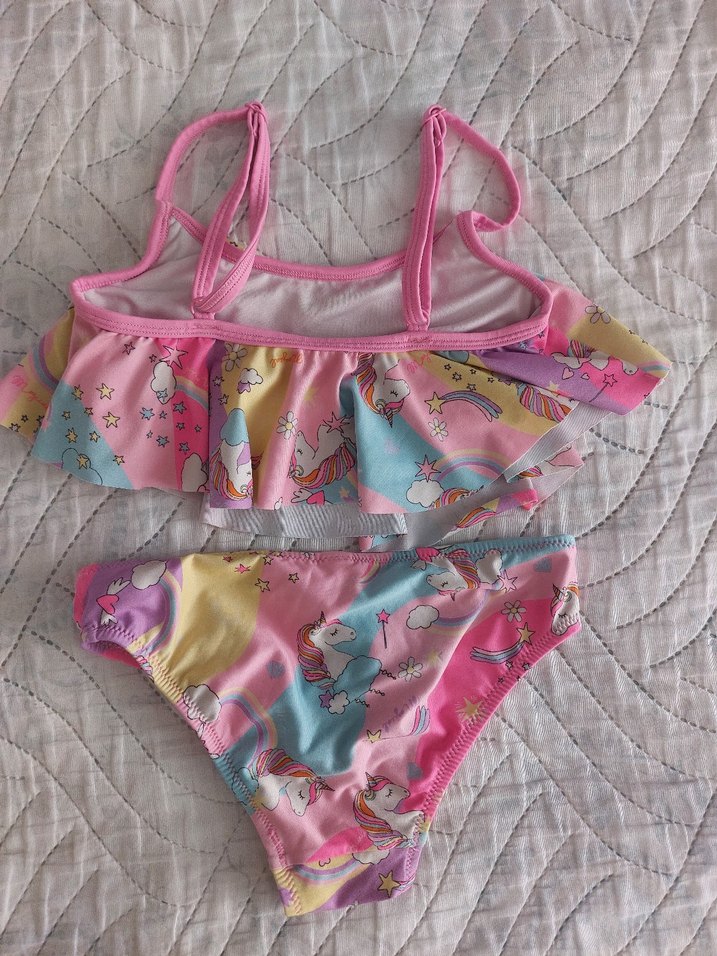 Kız Çocuk Unicorn Desenli Askılı Bikini 6-7yas - Görsel 2
