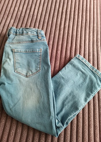 LC Waikiki Nakışlı Mavi Kız çocuk  Kot Pantolon - Görsel 3