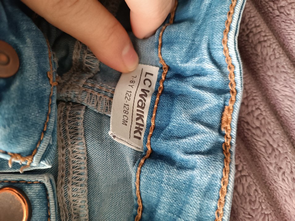 LC Waikiki Nakışlı Mavi Kız çocuk  Kot Pantolon - Görsel 5