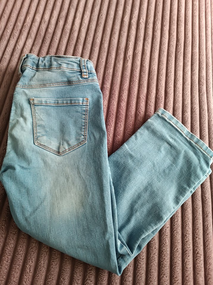 LC Waikiki Nakışlı Mavi Kız çocuk  Kot Pantolon - Görsel 3