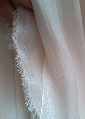 KADIN EKRU RENK IŞILTILI ABİYE HÜLYA KESER MARKA - Görsel 10