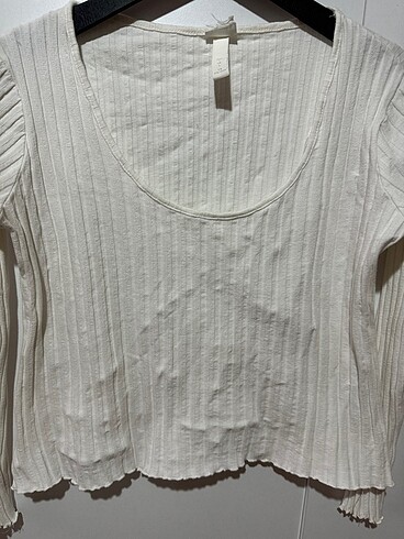 l Beden H&M kadın beyaz dekolteli bluz