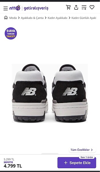 New balance 550 spor ayakkabı