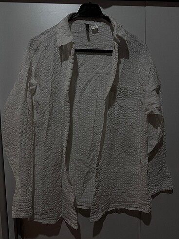 H&M kadın pamuklu oversize gömlek