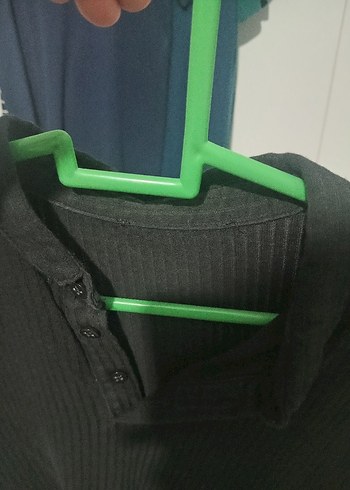 Düğmeli Siyah Erkek Polo Tişört - Görsel 3