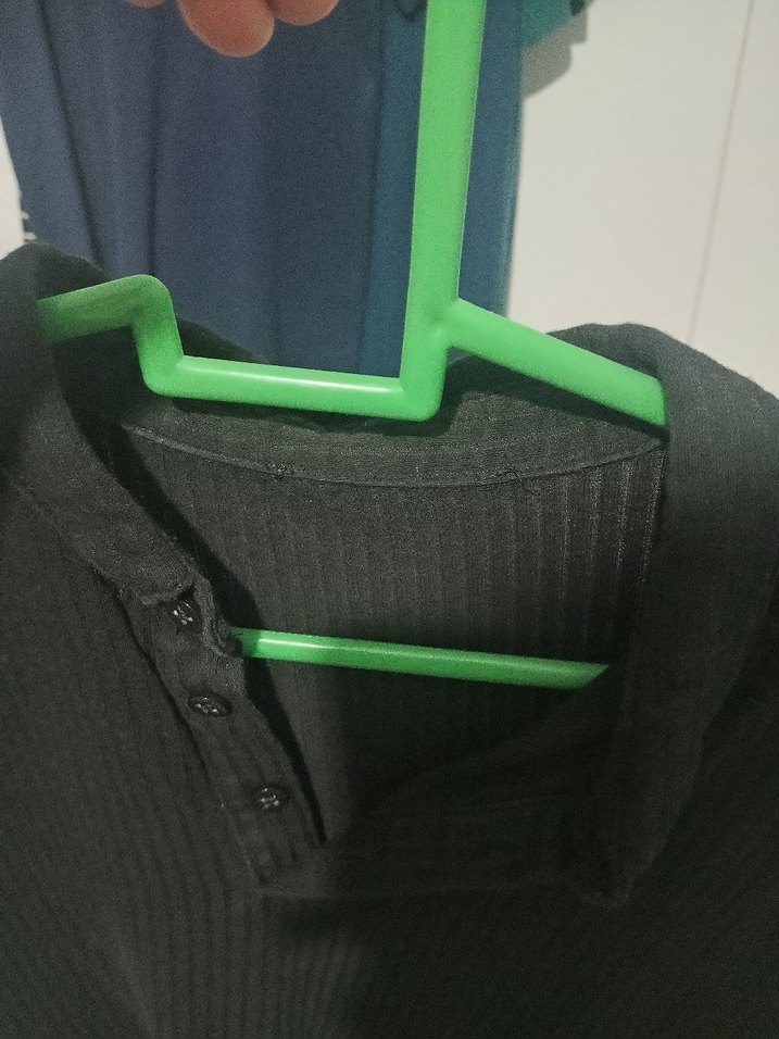 Düğmeli Siyah Erkek Polo Tişört - Görsel 3