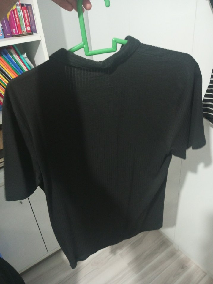 Düğmeli Siyah Erkek Polo Tişört - Görsel 2