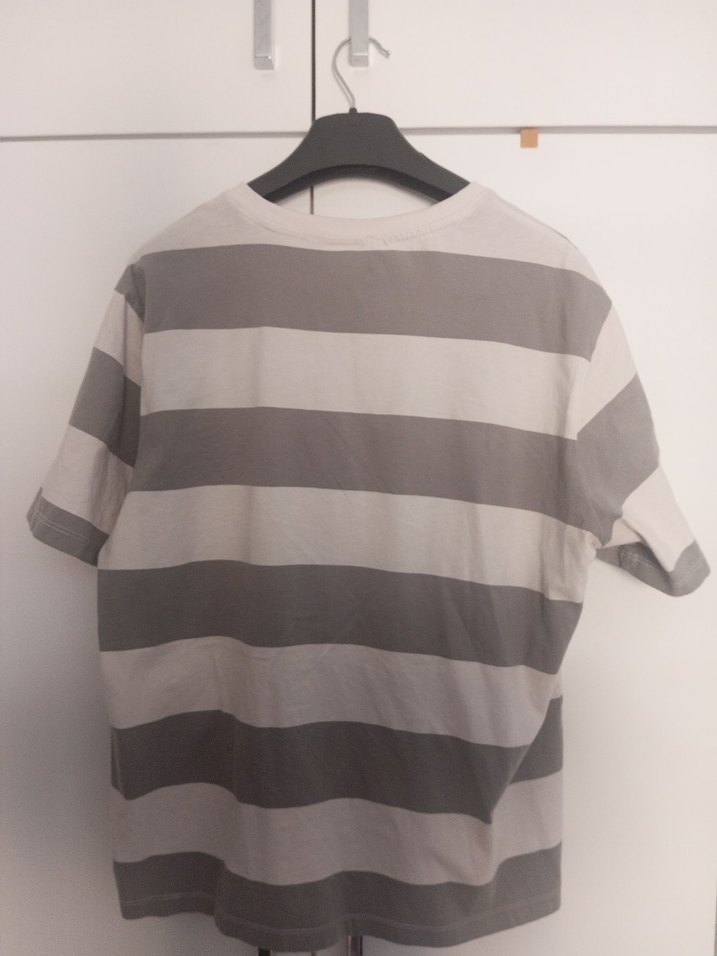 Gri Çizgili Erkek Kısa Kollu Tişört - Görsel 3