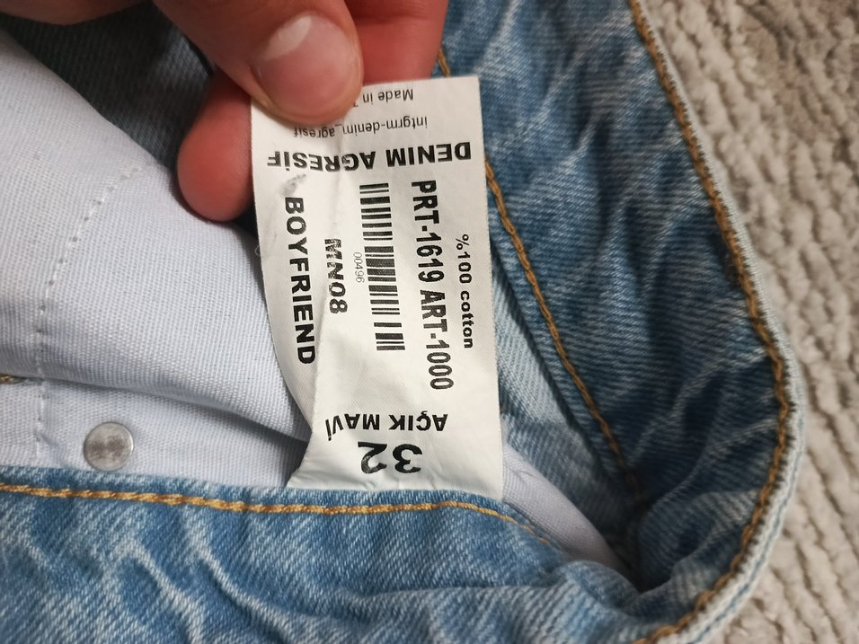 Gri Rahat Kesim Midi Kot Pantolon Baggy pantolon - Görsel 4