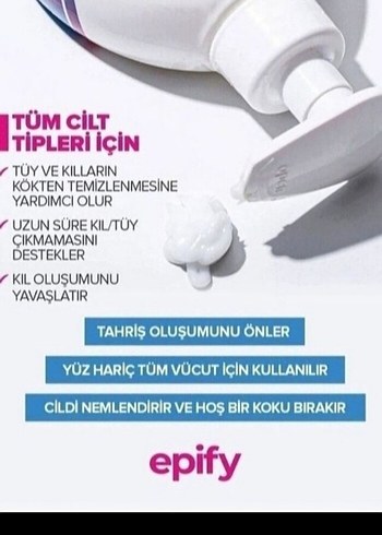 Epify Hassas Ciltler İçin tüy dökücü Kremi 250ml - Görsel 2