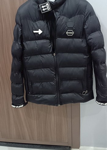 Siyah Fermuarlı Erkek Street Wear şişme mont - Görsel 2