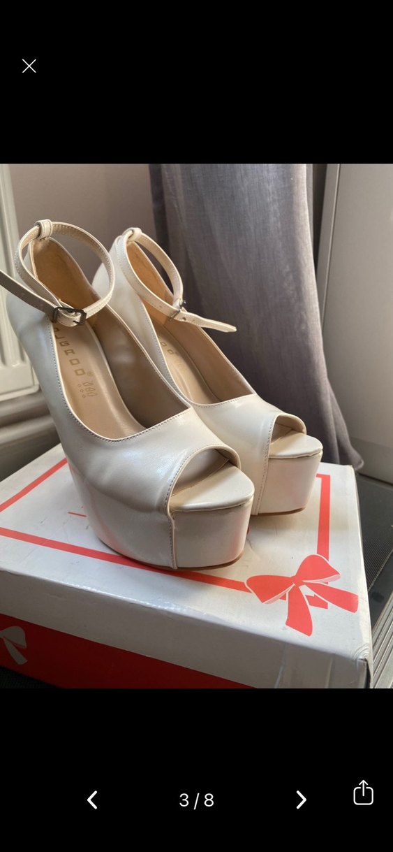Beyaz Tokalı Yüksek Topuklu Kadın Abiye Ayakkabı. 15 cm topuklu - Görsel 3