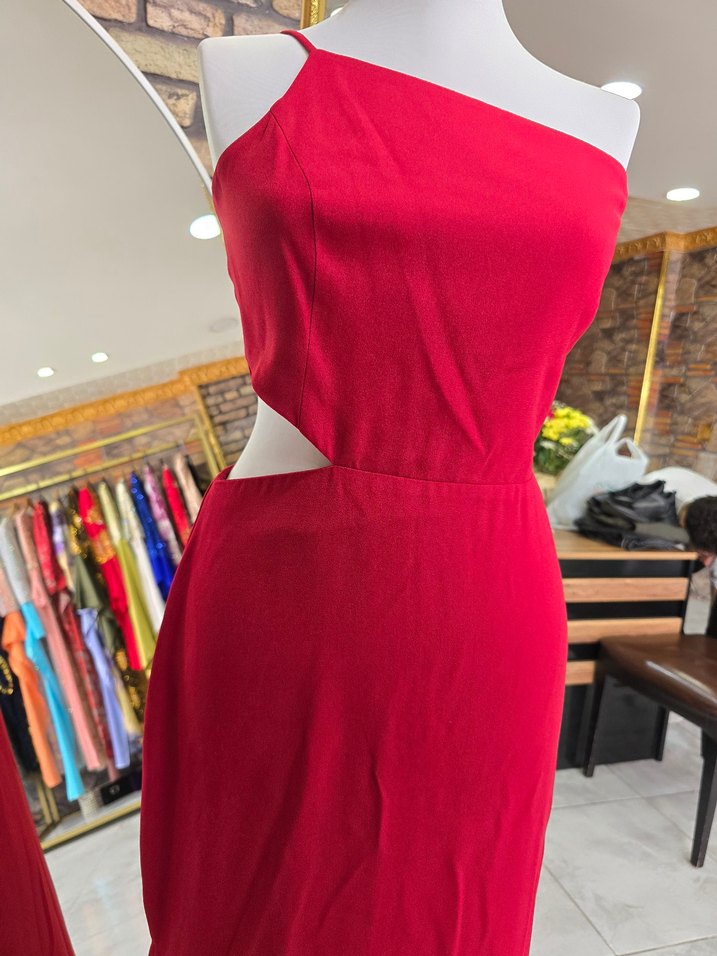 Uzun Kırmızı yırtmaçlı sıfırdır 36 38 40 42 var - Görsel 5