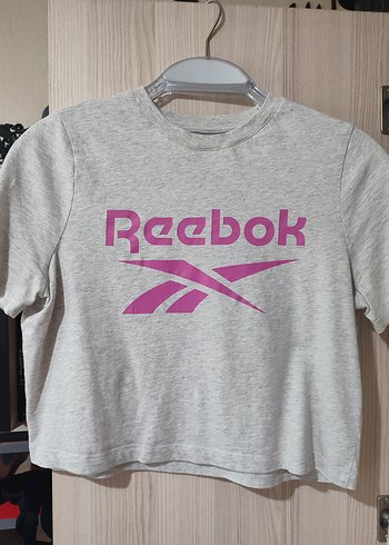 Gri Reebok Baskılı Kız Tişörtü