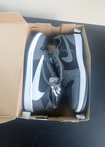 Travis Scott X Air Jordan 1 Low Og Black-Grey - Görsel 7