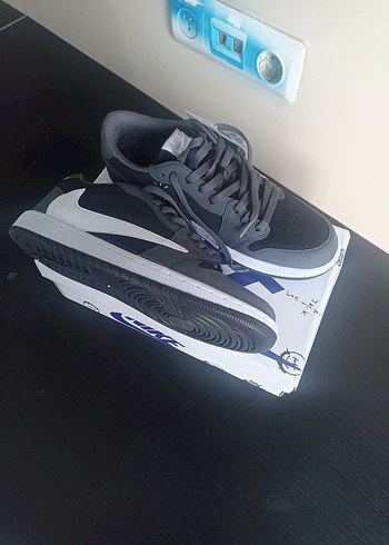 Travis Scott X Air Jordan 1 Low Og Black-Grey - Görsel 4