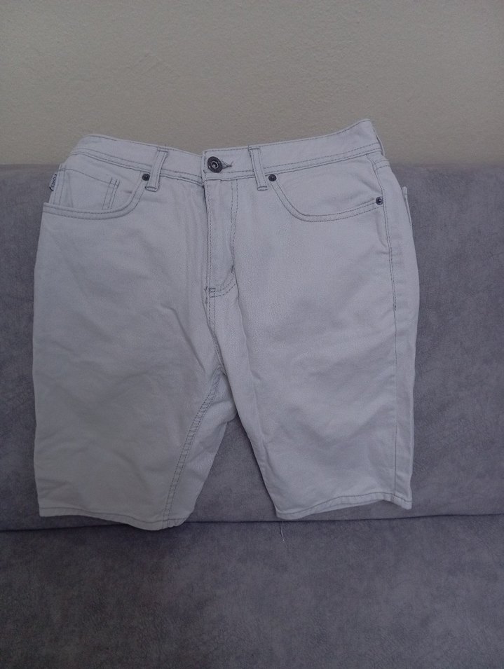 bej renginde kot şort - Görsel 2