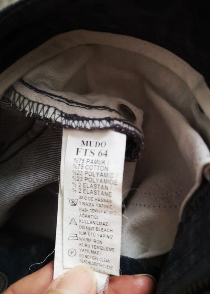 Mudo kabartma desenli pantolon  - Görsel 4