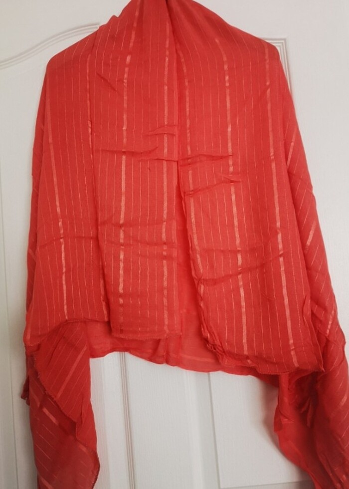 Parlak, sim çizgili büyük şal - Görsel 4