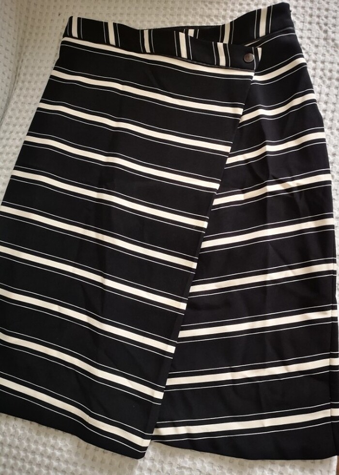 Zara çizgili anvelop etek - Görsel 3