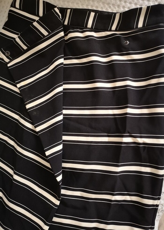 Zara çizgili anvelop etek - Görsel 5