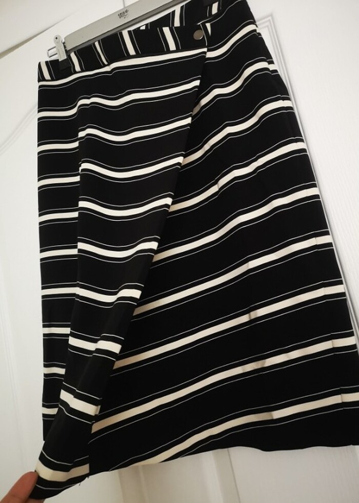 Zara çizgili anvelop etek - Görsel 4