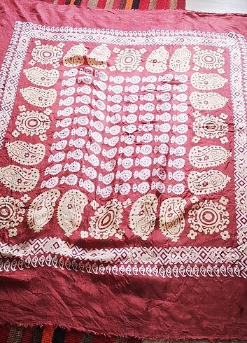 Desenli, kare şal/eşarp - Görsel 6