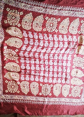 Desenli, kare şal/eşarp - Görsel 8