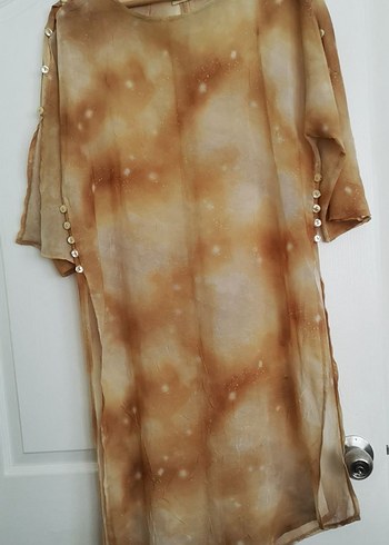 Batik görünümlü uzun şeffaf tunik - Görsel 4