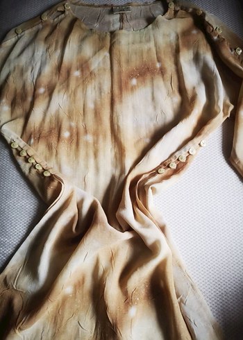 Batik görünümlü uzun şeffaf tunik - Görsel 8