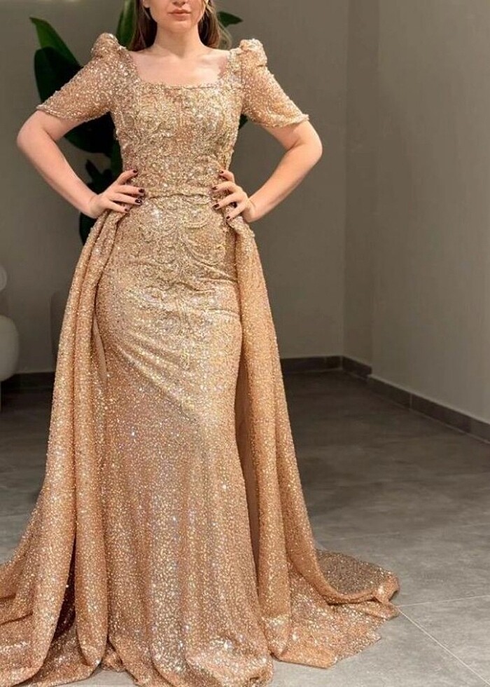 Somon rengi abiye  - Görsel 2