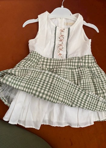 Kız Çocuk Nakışlı Pamuklu Elbise - Görsel 2