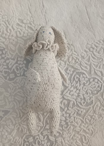 Beyaz Örgü Tavşan Peluş Oyuncak