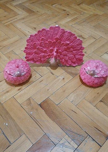 Pembe El Yapımı Tavus Kuşu Seti