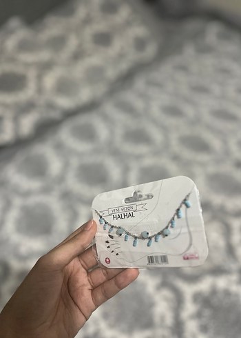 Boncuklu Turkuaz Halhal Ayak bilekliği - Görsel 2