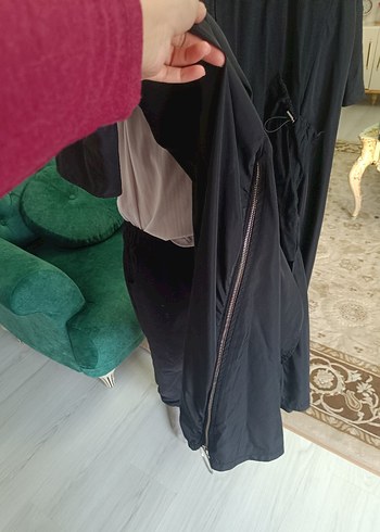 universal Beden siyah Renk h4 oversize trençkot