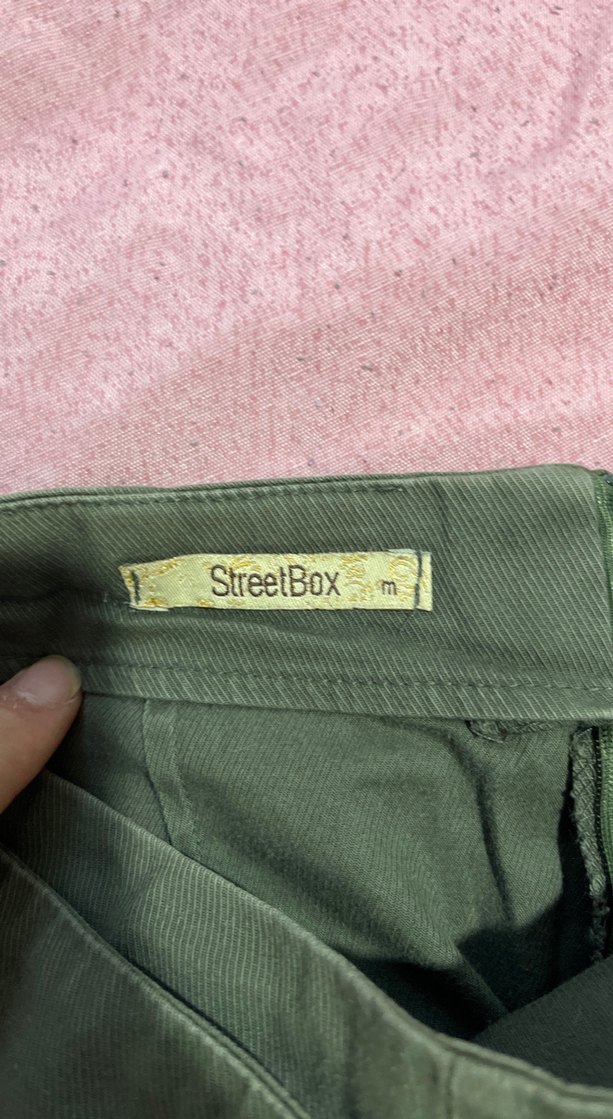 Düğmeli Yeşil Kadın Kumaş Midi şort etek - Görsel 3