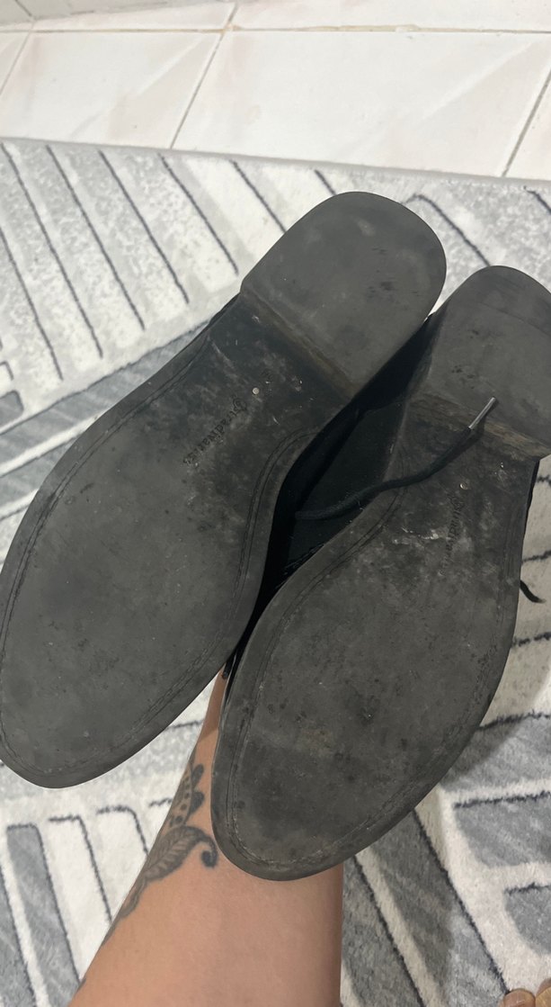 Siyah Rugan Kadın Stiletto Oxford Ayakkabı - Görsel 5