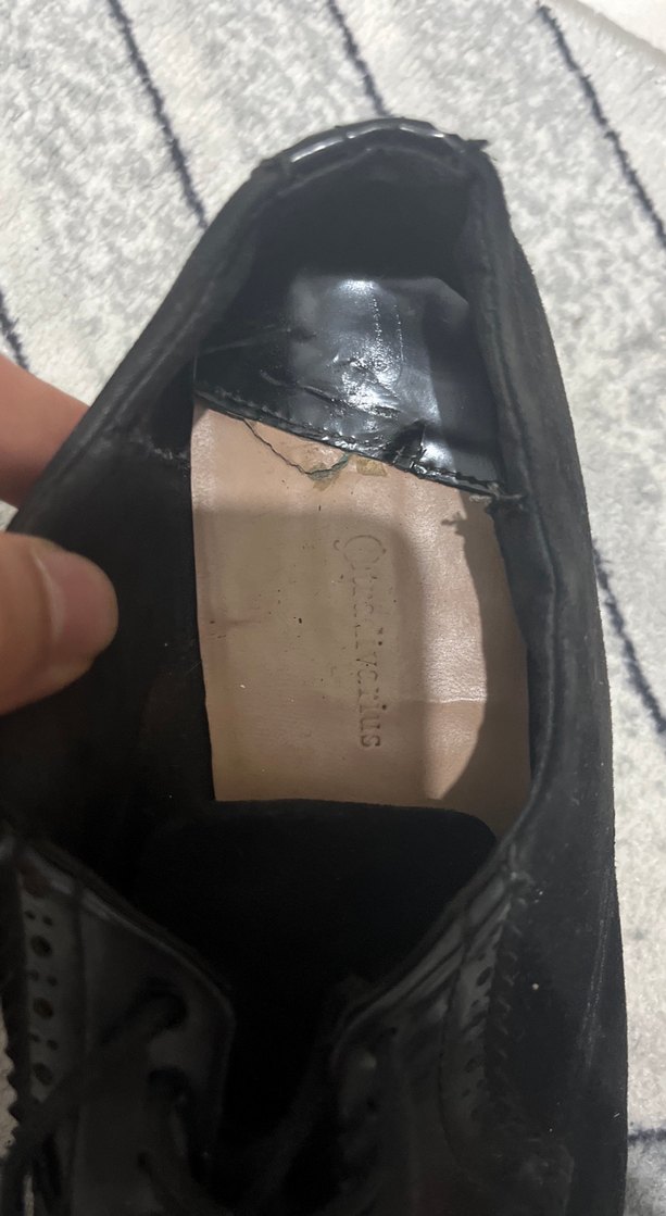 Siyah Rugan Kadın Stiletto Oxford Ayakkabı - Görsel 4