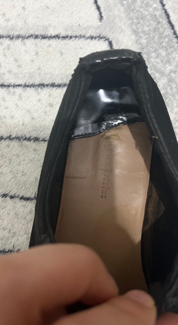 Siyah Rugan Kadın Stiletto Oxford Ayakkabı - Görsel 3