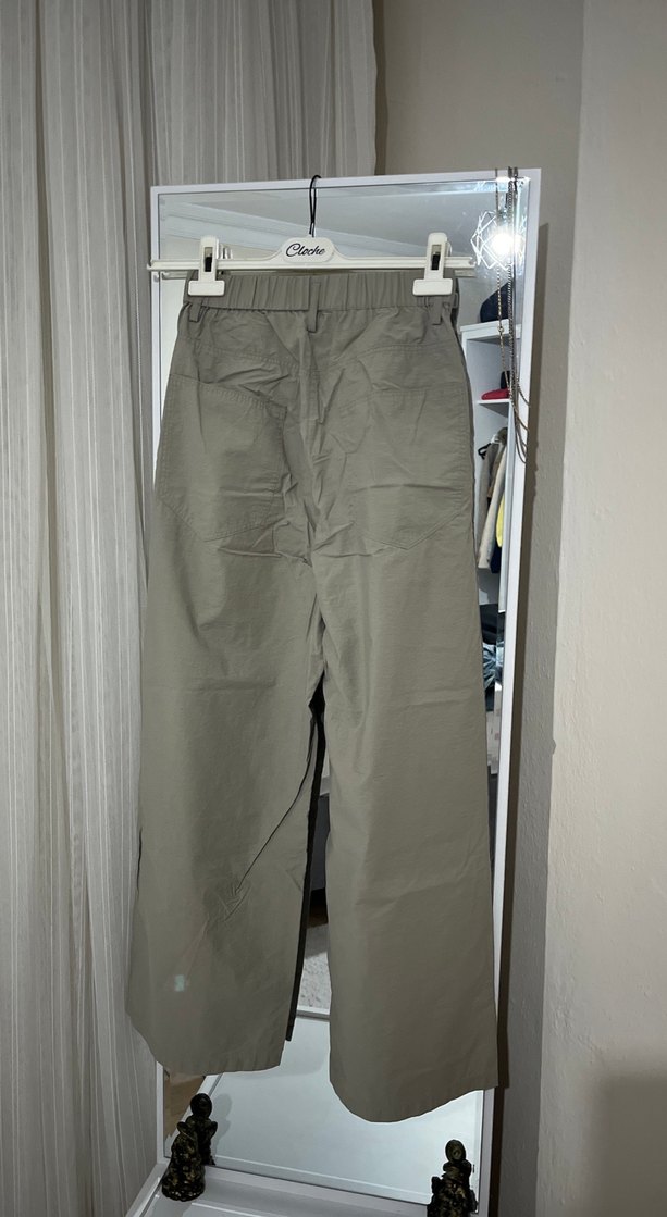 Massimo Durti Bej Keten Pilili Bol Kadın Pantolon - Görsel 2