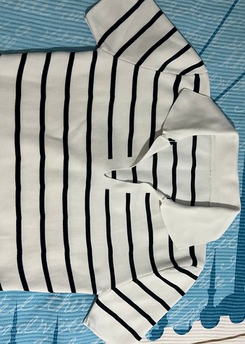 Diğer Beyaz Çizgili Polo Tişört