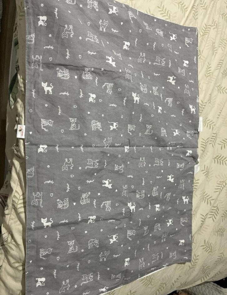 Gri Kedi Desenli Bebek puset Minderi ve örtüsü - Görsel 4