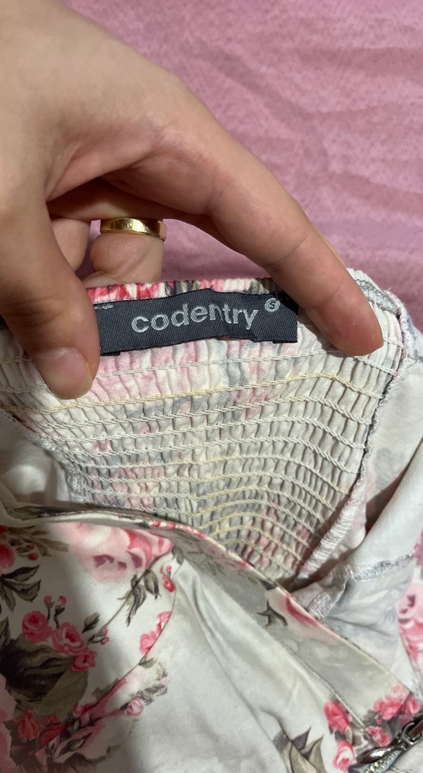 Çiçek Desenli Straplez Midi Elbise - Görsel 3